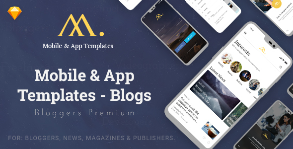 Download Mobile & App Templates – Blogs in Sketch Nulled 
