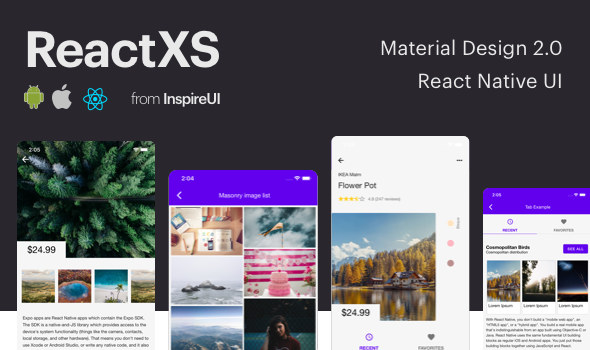 Download ReactXS – UIKit for Material Design 2.0 by React Native Nulled 