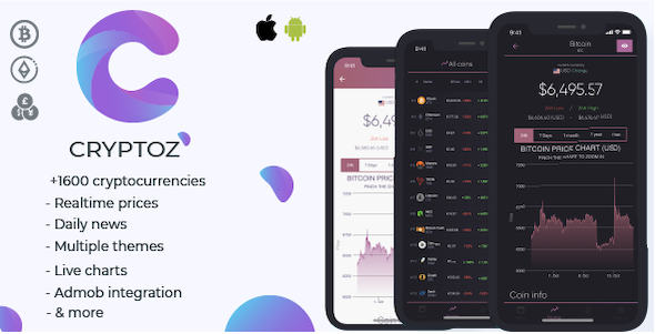 Download Cryptoz – Full cryptocurrency app for live tracking and watching cryptocurrencies rates ANDROID/IOS Nulled 