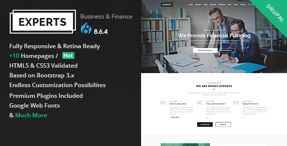 Download Experts Business – Multipurpose Corporate & Finance Drupal 8.9 Theme Nulled 