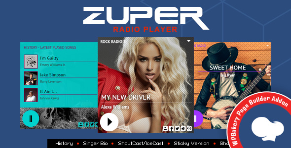 Download Zuper – Shoutcast and Icecast Radio Player With History – Addon For for WPBakery Page Builder Nulled 