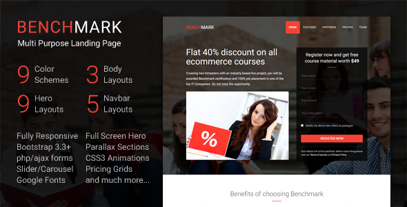 Download Benchmark – Multipurpose Landing Page Template Nulled 