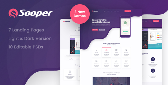 Download Sooper – Mobile, Desktop, Web App Showcase Template Nulled 