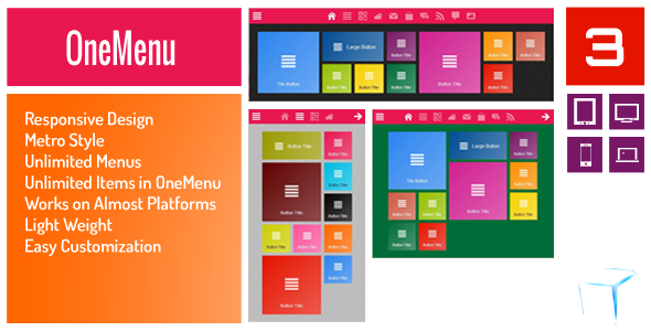 Download OneMenu – Responsive Metro UI Menu Nulled 