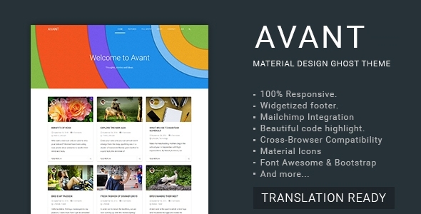 Download Avant – Material Design Ghost Theme Nulled 