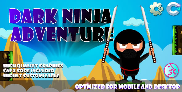 Download Dark Ninja – Adventure – (C2, C3, HTML5) Game. Nulled 