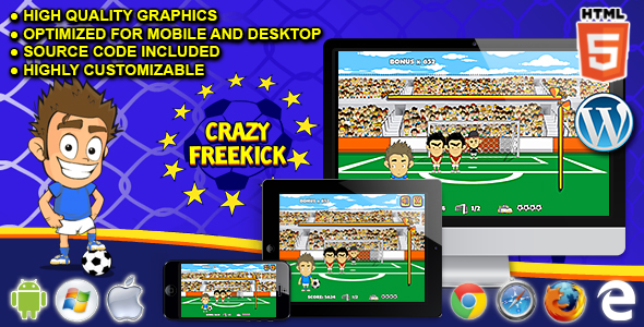 Download Crazy Freekick – HTML5 Sport Game Nulled 