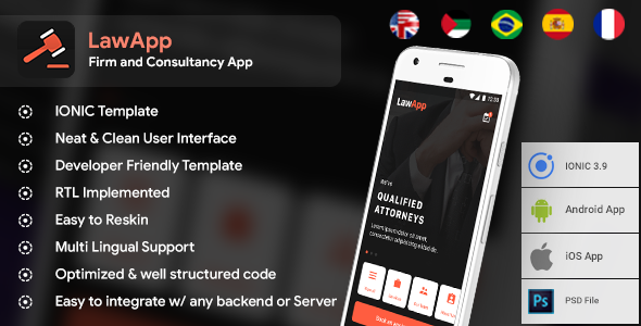 Download Law Android App + Law iOS App| IONIC 3 Template| LawApp| Lawyers App Nulled 