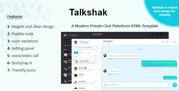 Download Talkshak Chat Messenger Responsive Template Nulled 
