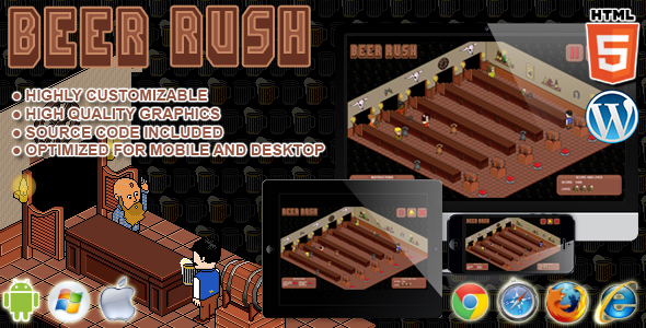 Download Beer Rush – HTML5 Arcade Game Nulled 