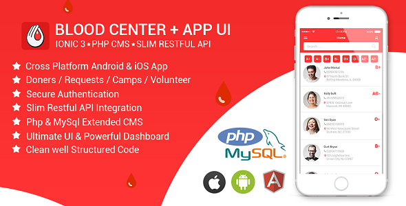 [Download] Blood Center | Blood Donation App | Android & iOS | PHP admin Dashboard | Rest API 