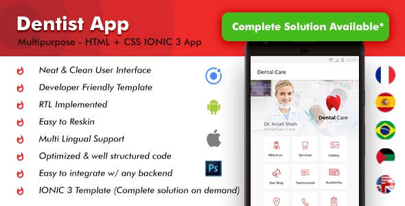 Download Doctors Appointment Booking Android App and Dentist Appointment iOS App Template | IONIC 3 Nulled 