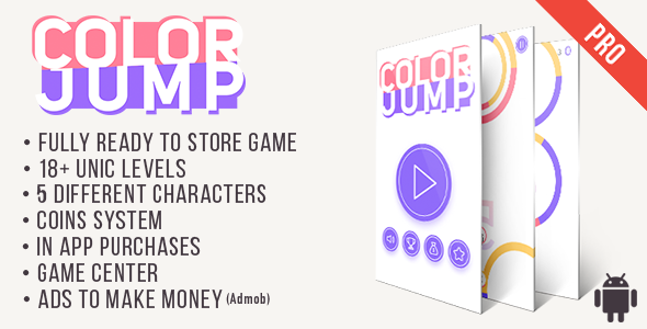 Download Color Jump PRO (Android) Color Switch like Game + Easy To Reskine + AdMob Nulled 