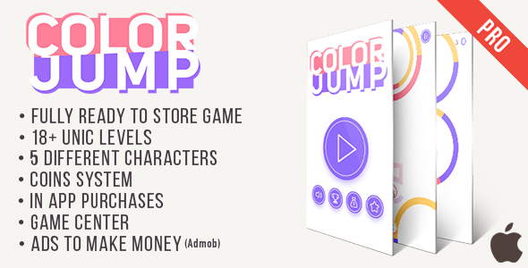 Download Color Jump PRO (iOs) Color Switch like Game + Easy To Reskine + AdMob Nulled 