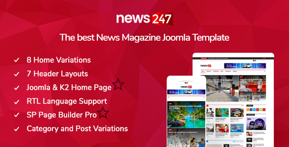 Download News247 – News/Magazine Joomla Template Nulled 