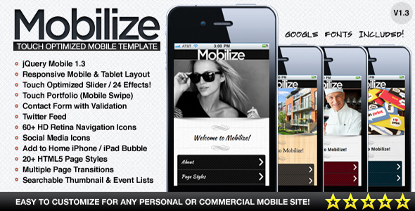 Download Mobilize – Touch Optimized Mobile Template Nulled 