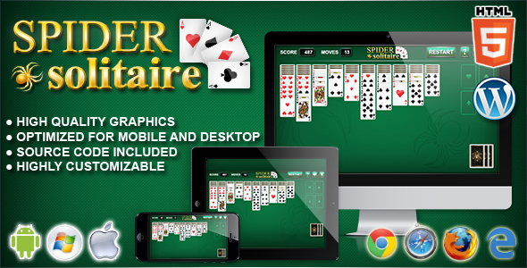 Download Spider Solitaire – HTML5 Solitaire Game Nulled 