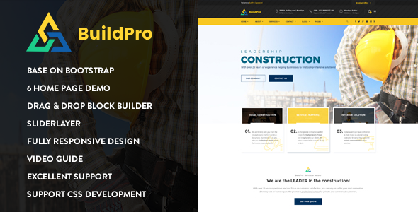 Download BuildPro – Construction Drupal 8.7 Theme Nulled 