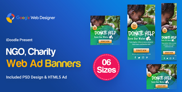 Download C34 – NGO, Charity Banners HTML5 Ad – GWD & PSD Nulled 