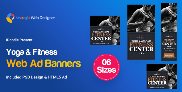Download C28 – Yoga & Fitness Banners HTML5 – GWD & PSD Nulled 