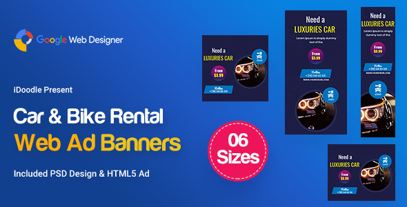 Download C37 – Car & Bike Rental Banners HTML5 Ad – GWD & PSD Nulled 