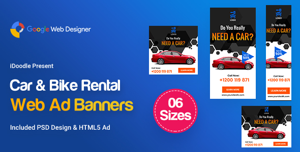 Download C36 – Car & Bike Rental Banners HTML5 Ad – GWD & PSD Nulled 
