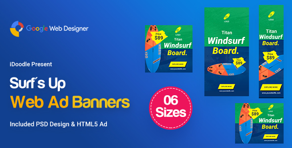 Download C38 – Surf’s Up HTML5 Banners Ad – GWD & PSD Nulled 