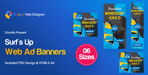 Download C39 – Surf’s Up HTML5 Banners Ad – GWD & PSD Nulled 