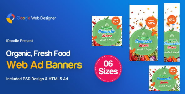 Download C45 – Organic, Fresh Food Banners GWD & PSD Nulled 