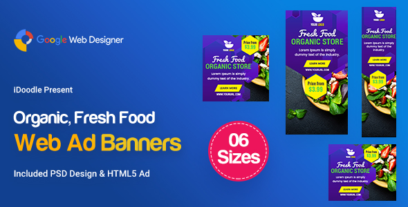 Download C48 – Organic, Fresh Food Banners GWD & PSD Nulled 