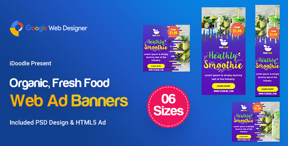 Download C49 – Organic, Fresh Food Banners GWD & PSD Nulled 