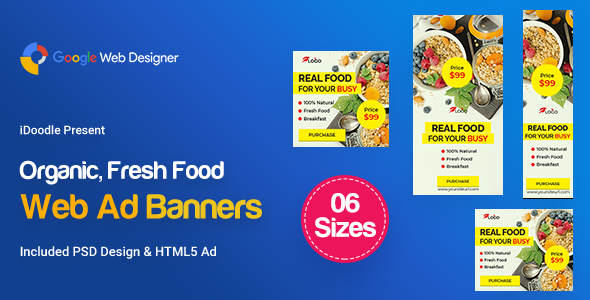 Download C53 – Organic, Fresh Food Banners GWD & PSD Nulled 