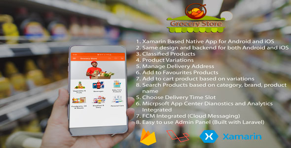 Download Android, iOS Grocery Store User App – Xamarin Crossplatform Nulled 