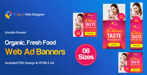 Download C56 – Organic, Fresh Food Banners GWD & PSD Nulled 