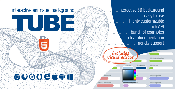 Download TUBE – Interactive Animated 3D Background Nulled 
