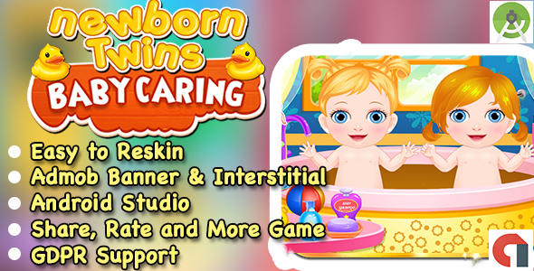 Download New Born Twins Baby Caring Game + Admob + Ready For Publish + Android Studio Nulled 