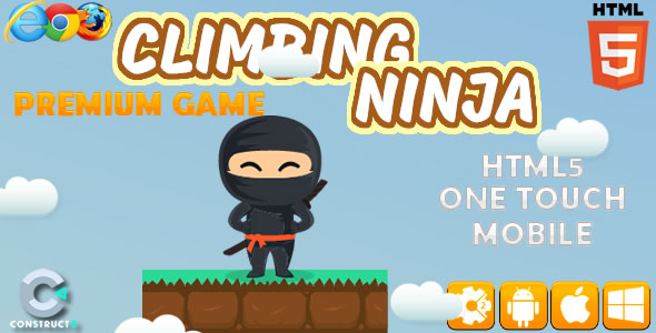 Download Climbing Ninja – HTML5 Game (Construct 2)(Construct 3) Nulled 