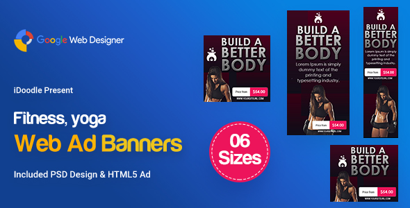 Download C109 – Yoga & Fitness Banners HTML5 – GWD & PSD Nulled 