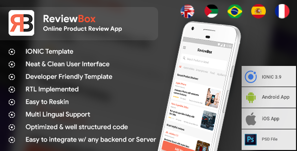 Download Online Review Android App +  Online Review iOS App Template| IONIC 3|ReviewBox Nulled 