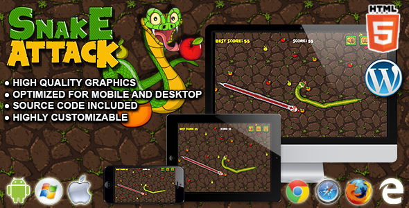 Download Snake Attack – HTML5 Survival Game Nulled 