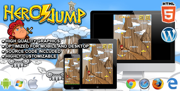 Download Hero Jump – HTML5 Arcade Game Nulled 
