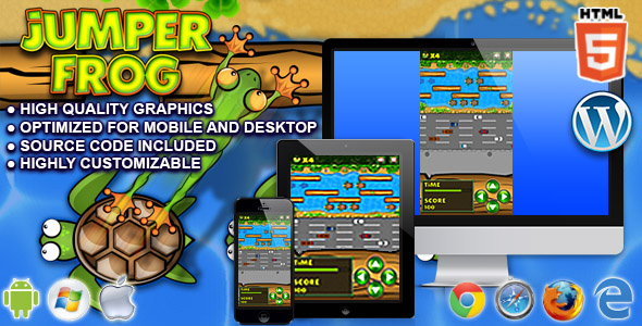 Download Jumper Frog – HTML5 Game Nulled 