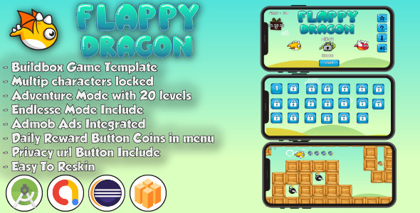 Download Flappy Dragon – Android Studio & Eclipse & Buildbox Game Template Nulled 