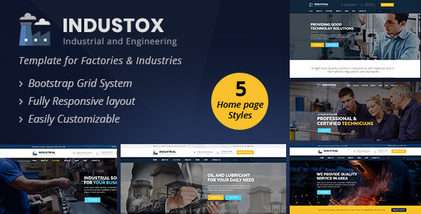 Download Industox – Industrial And Engineering HTML Template Nulled 