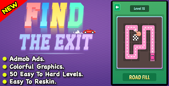 Download Find The Exit + Best Car Puzzle Game For Android + Ready For Publush Nulled 