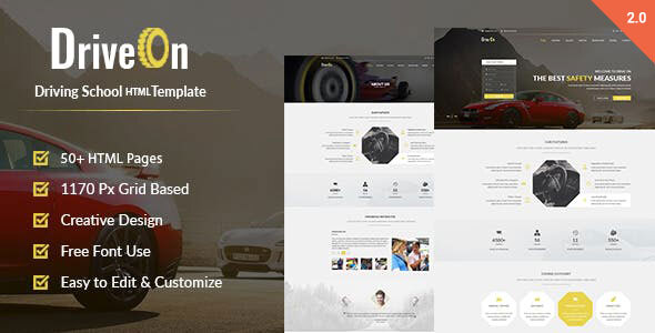 Download DriveOn – Driving School HTML Template Nulled 