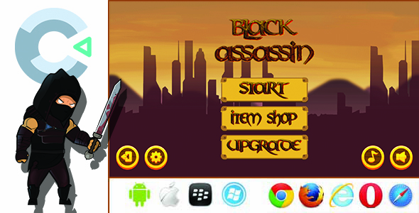 Download Black Assassin – HTML5 Game + Mobile Version (Construct 3 / C3P) Nulled 