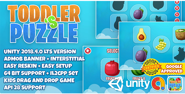 Download Baby Toddler’s Puzzle : Easy Reskin + 64 Bit Support Google Play Store Nulled 