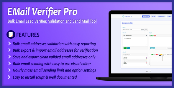 Download Email Verifier Pro – Bulk Email Addresses Validation, Mail Sender & Email Lead Management Tool Nulled 