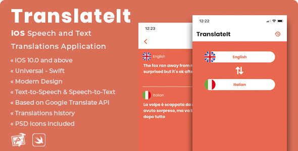 Download TranslateIt – iOS Speech and Text Translations Application Nulled 